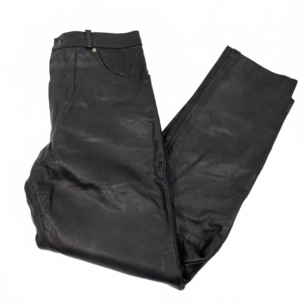 Dream Apparel Black Leather Chino Pants | Regular 36 Men’s